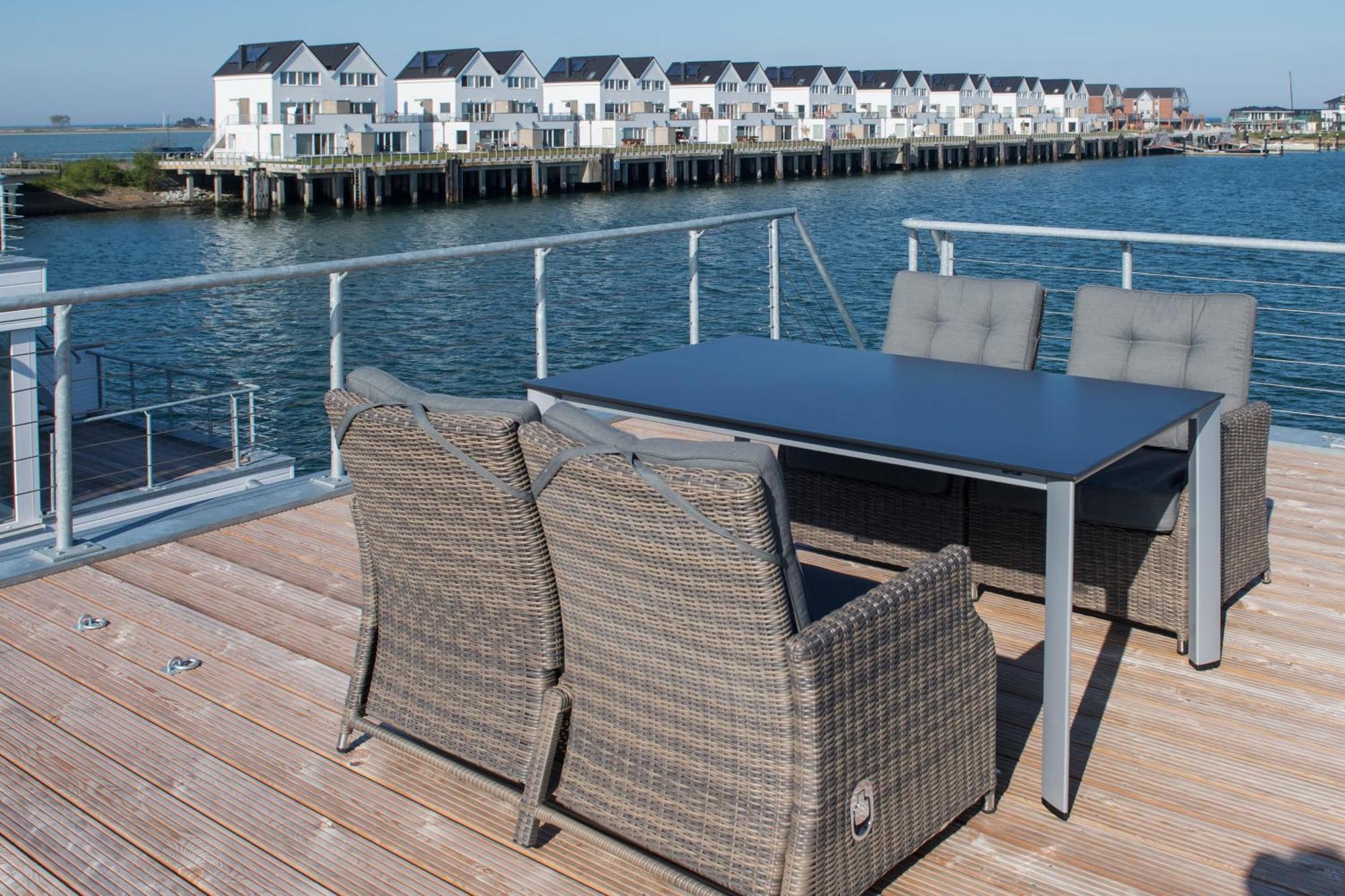 Schwimmendes Ferienhaus Antares One rundum Wasserblick Sauna Sonnendeck by Seeblick Ferien Olpenitz Exterior foto