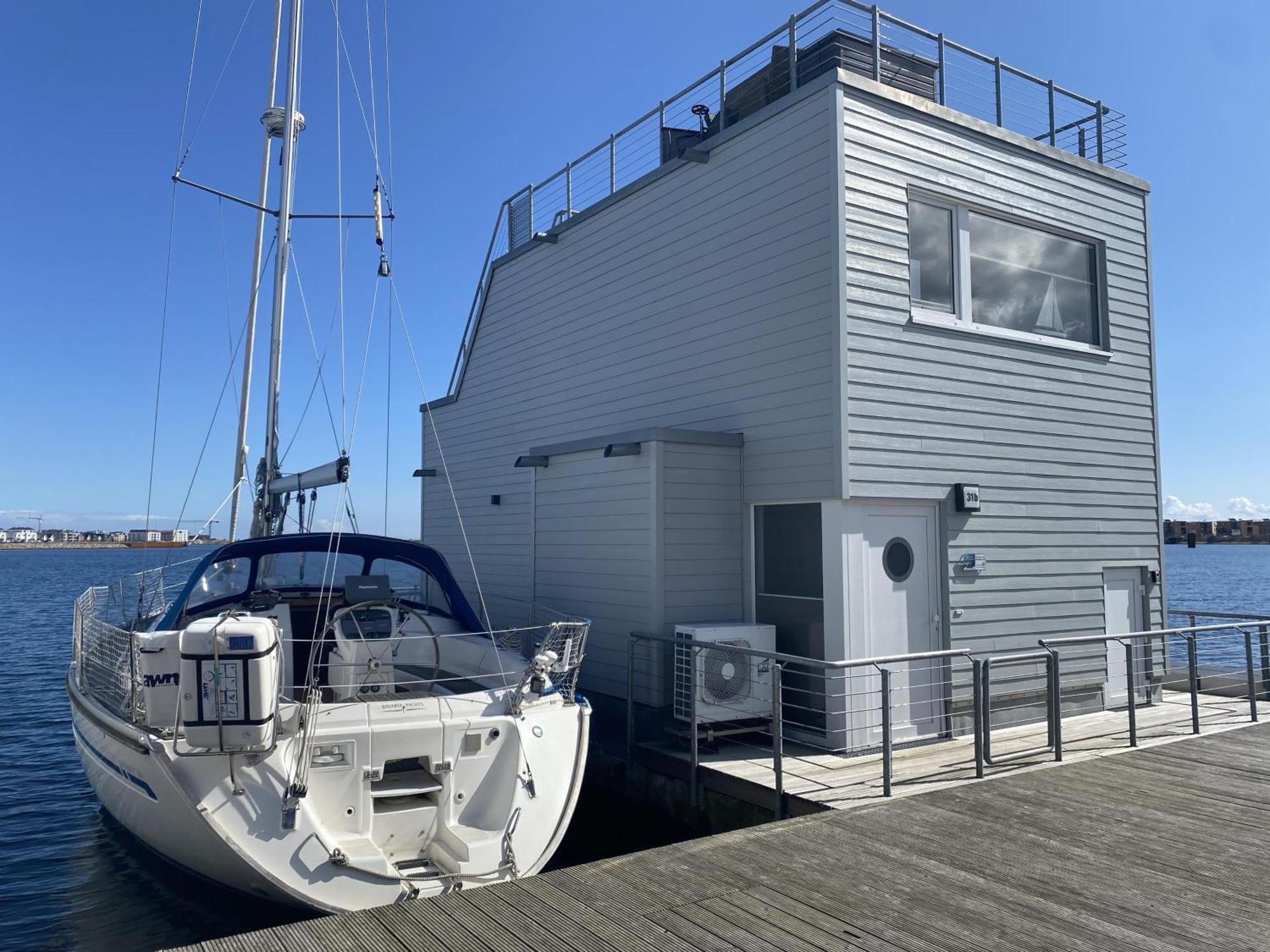 Schwimmendes Ferienhaus Antares One rundum Wasserblick Sauna Sonnendeck by Seeblick Ferien Olpenitz Exterior foto